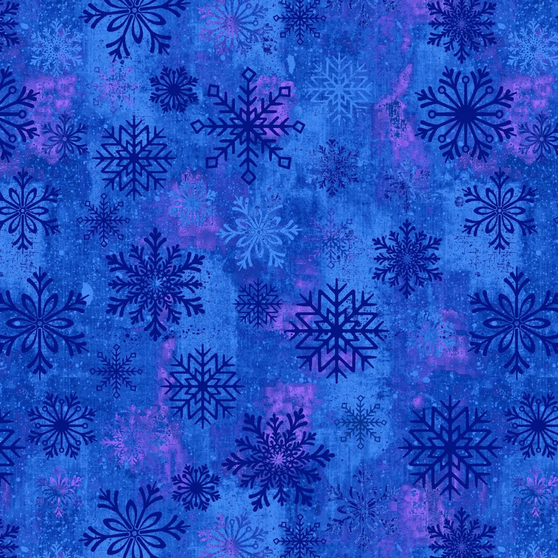 Blue Admiral Snowflake Toss Dot Cotton Wideback Fabric per yard - Prismatic Fiber Arts