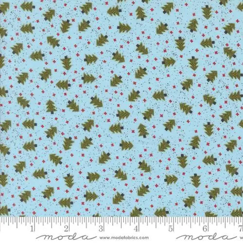 Blue Aqua Emmitt And Ivy Christmas Trees 44"/45" Fabric Per Yard - Prismatic Fiber Arts