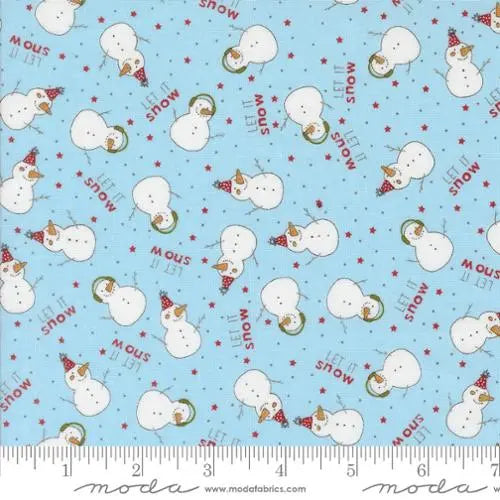 Blue Aqua Emmitt And Ivy Snowman 44"/45" Fabric Per Yard - Prismatic Fiber Arts