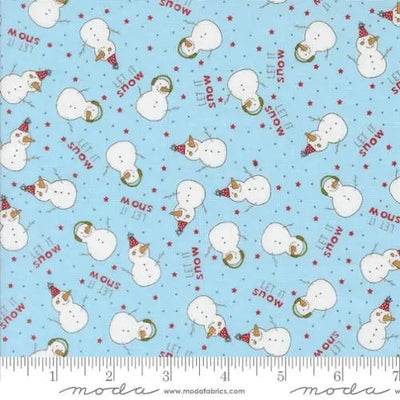 Blue Aqua Emmitt And Ivy Snowman 44"/45" Fabric Per Yard - Prismatic Fiber Arts