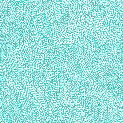 Blue Aqua Vine Maze Cotton Wideback Fabric Per Yard - Prismatic Fiber Arts