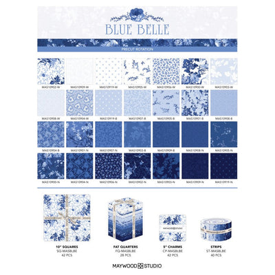 Blue Belle Floral - Fat Quarter Bundle (28 pcs) - Prismatic Fiber Arts