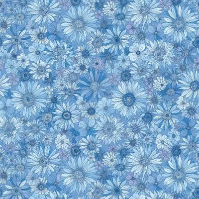 Blue Best Friends Sleepovers Cotton Wideback Fabric per yard - Prismatic Fiber Arts