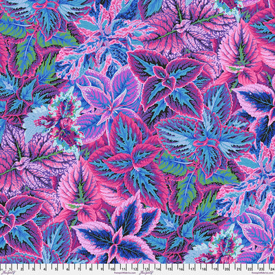 Blue Bold Leaves Cotton 44"/46" Fabric Per Yard - Prismatic Fiber Arts