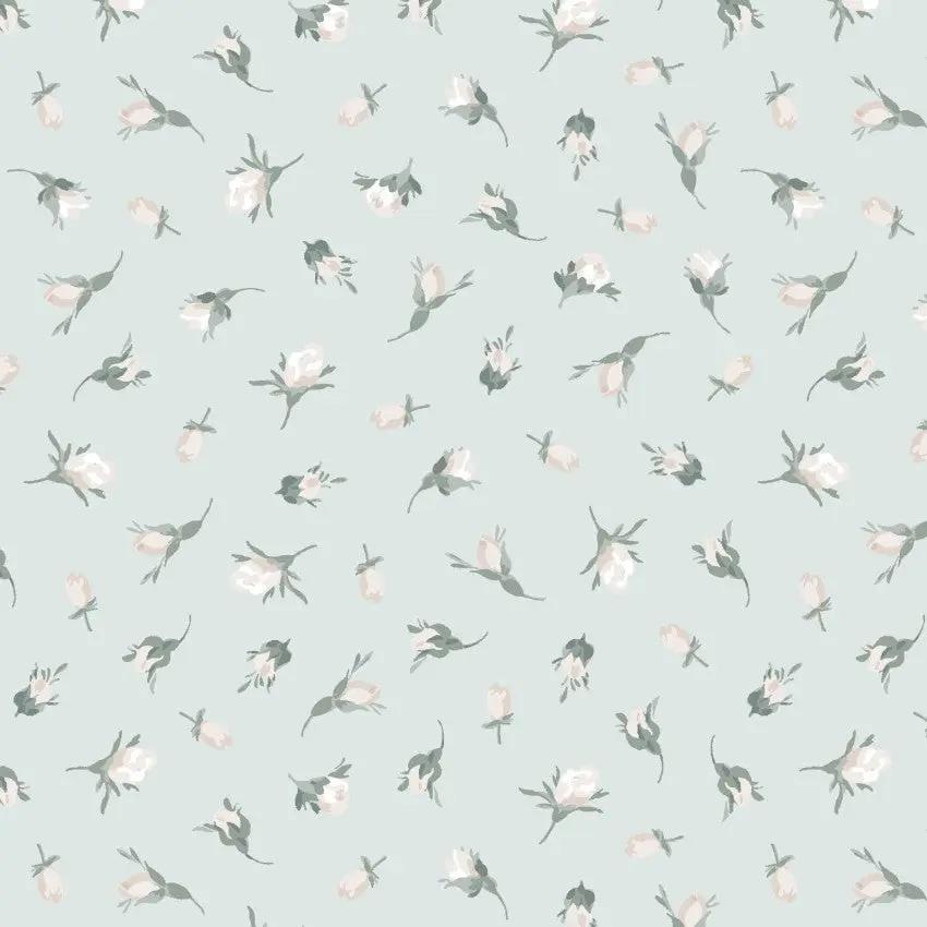 Blue Buds La Fleur Flannel Cotton 42"/43" Fabric Per Yard - Prismatic Fiber Arts