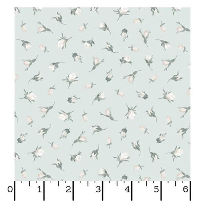 Blue Buds La Fleur Flannel Cotton 42"/43" Fabric Per Yard - Prismatic Fiber Arts