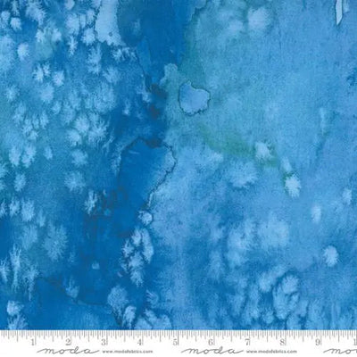 Blue Cobalt Flow Basic Watercolor Painting 44"/45" Fabric Per Yard - Prismatic Fiber Arts