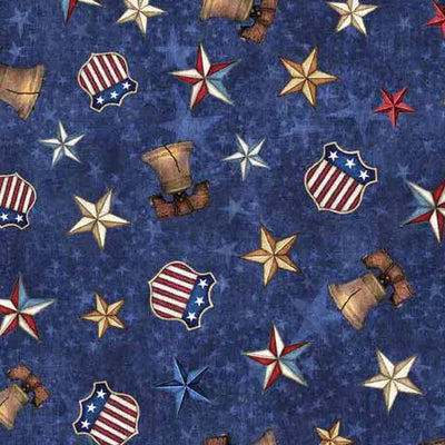 Blue Dark American Spirit Wideback Cotton Fabric Per Yard - Prismatic Fiber Arts