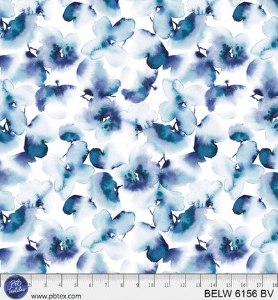 Blue Floral Butterfly Belle 108" BELW-6156-BV Cotton Wideback Fabric Per Yard - Prismatic Fiber Arts