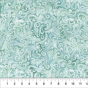 Seafoam Frost Swirls Cotton Wideback Fabric Per Yard - Prismatic Fiber Arts