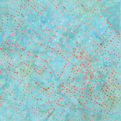 Blue Green Aqua Wave Dots Cotton 44"/45" Fabric Per Yard - Prismatic Fiber Arts