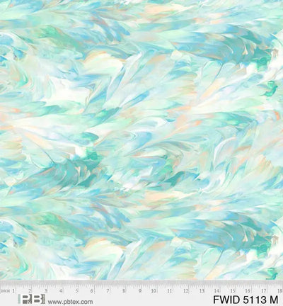 Blue Green Fluidity Cotton Wideback Fabric per yard - Prismatic Fiber Arts