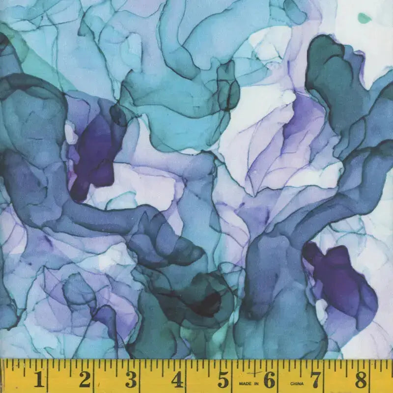 Blue Green Teal Lavender Cotton Wideback Fabric ( 1 1/4 yard pack ) - Prismatic Fiber Arts