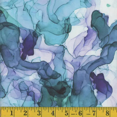 Blue Green Teal Lavender Cotton Wideback Fabric ( 1 1/4 yard pack ) - Prismatic Fiber Arts