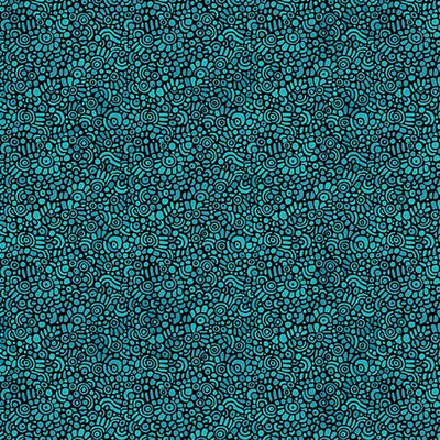 Blue Green Teal Pebble Mosaic Dark Cotton 44"/45" Fabric Per Yard - Prismatic Fiber Arts