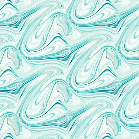 Blue Green Turquoise Marble Virtuoso Cotton 44"/45" Fabric Per Yard - Prismatic Fiber Arts