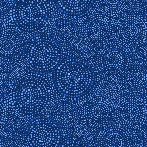 Blue Hexi Dots Cotton Wideback Fabric per yard - Prismatic Fiber Arts