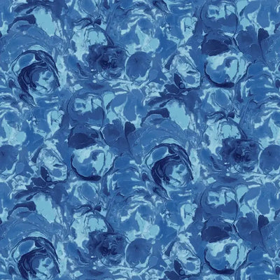 Blue Lagoon Paint Swirls Cotton Wideback Fabric per yard - Prismatic Fiber Arts