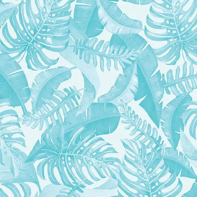 Blue Leaves Of Paradise Cotton Wideback Fabric per yard - Prismatic Fiber Arts
