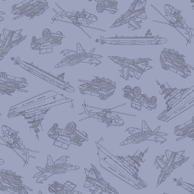Blue Military Convoy Path to Freedom Cotton 44"/45" Fabric Per Yard - Prismatic Fiber Arts