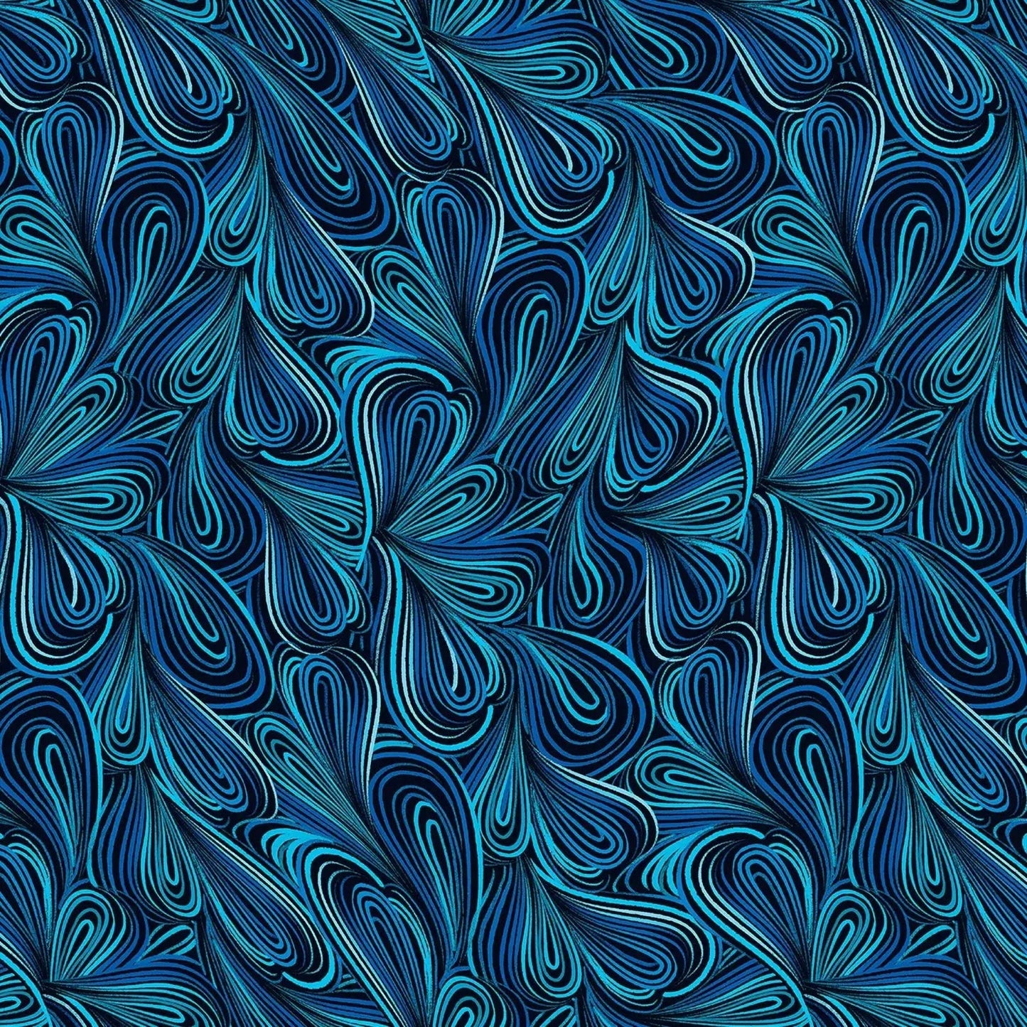 Blue Multi Color Flow Cotton Wideback Fabric per yard - Prismatic Fiber Arts