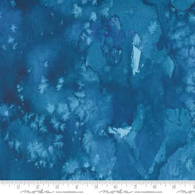 Blue Navy Flow Basic Watercolor Painting 44"/45" Fabric Per Yard - Prismatic Fiber Arts