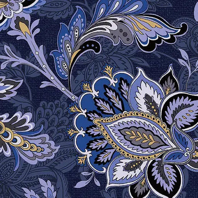 Blue Navy Footstool Cotton Wideback Fabric per yard - Prismatic Fiber Arts