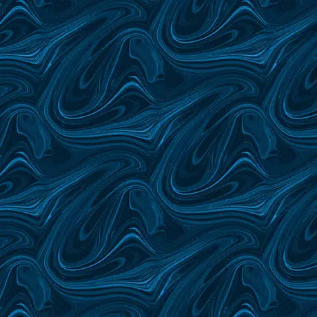 Blue Navy Marble Virtuoso Cotton 44"/45" Fabric Per Yard - Prismatic Fiber Arts
