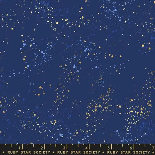 Blue Navy Speckled Metallic Cotton Wideback Fabric per yard - Prismatic Fiber Arts