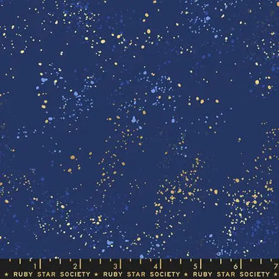 Blue Navy Speckled Metallic Cotton Wideback Fabric per yard - Prismatic Fiber Arts