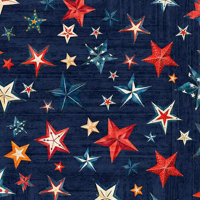 Blue Navy Stars Wideback Cotton Fabric per yard - Prismatic Fiber Arts