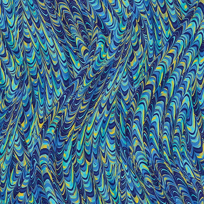 Blue Peacock Marble Impressions Cotton 44"/45" Fabric Per Yard - Prismatic Fiber Arts