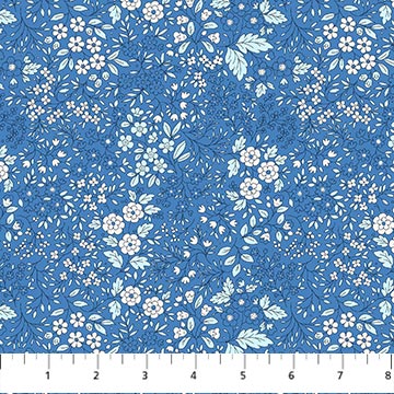 Blue Prairie Pocket Posies Cotton 44"/45" Fabric Per Yard - Prismatic Fiber Arts