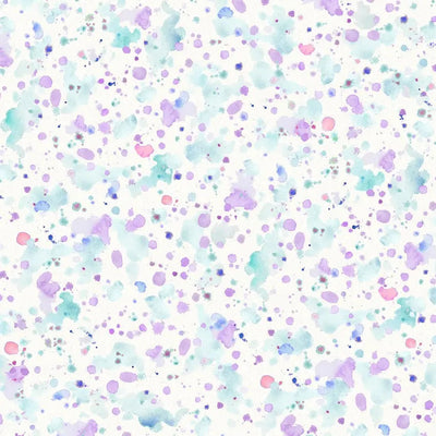 Blue Purple Paint Splatter Cotton Wideback Fabric per yard - Prismatic Fiber Arts