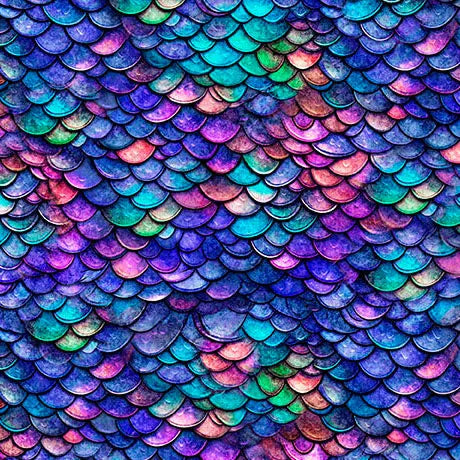 Blue Royal Dragon Scales Cotton 44"/45" Fabric Per Yard - Prismatic Fiber Arts