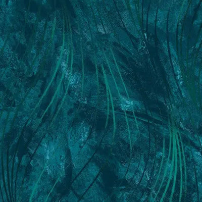 Blue Teal Go With The Flow Cotton Wideback Fabric per yard - Prismatic Fiber Arts
