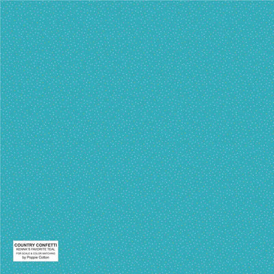 Blue Teal Kenna's Favorite Cotton 44"/45" Fabric Per Yard - Prismatic Fiber Arts