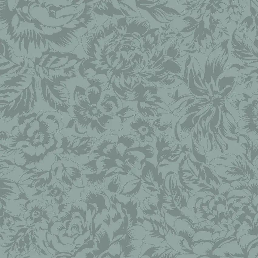 Blue Tonal Floral La Fleur Flannel Cotton 42"/43" Fabric Per Yard - Prismatic Fiber Arts