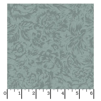 Blue Tonal Floral La Fleur Flannel Cotton 42"/43" Fabric Per Yard - Prismatic Fiber Arts