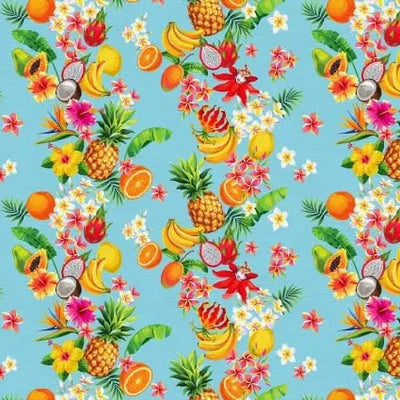 Blue Tropicana Tropical Stripes Cotton Wideback Fabric per yard - Prismatic Fiber Arts