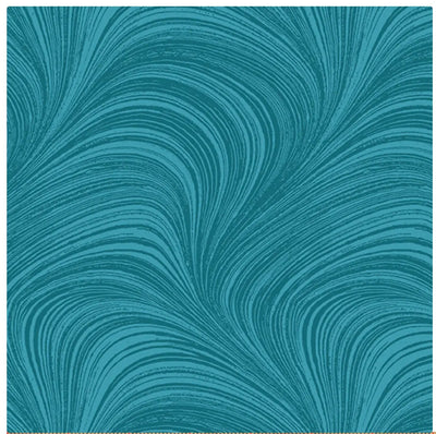 Blue Turquoise Color Wave Texture Flannel Wideback Fabric per yard - Prismatic Fiber Arts