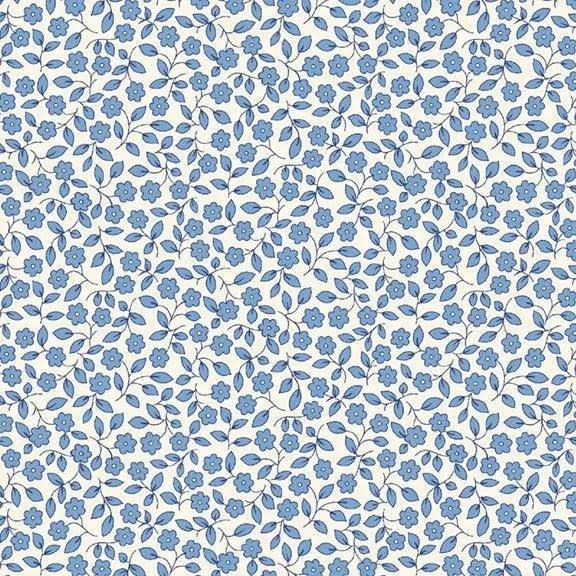 Blue Viney Floral Cotton Wideback Fabric per yard - Prismatic Fiber Arts