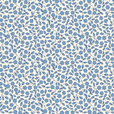 Blue Viney Floral Cotton Wideback Fabric per yard - Prismatic Fiber Arts