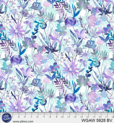 Blue Violet Whispering Gardens Cotton Wideback Fabric Per Yard - Prismatic Fiber Arts