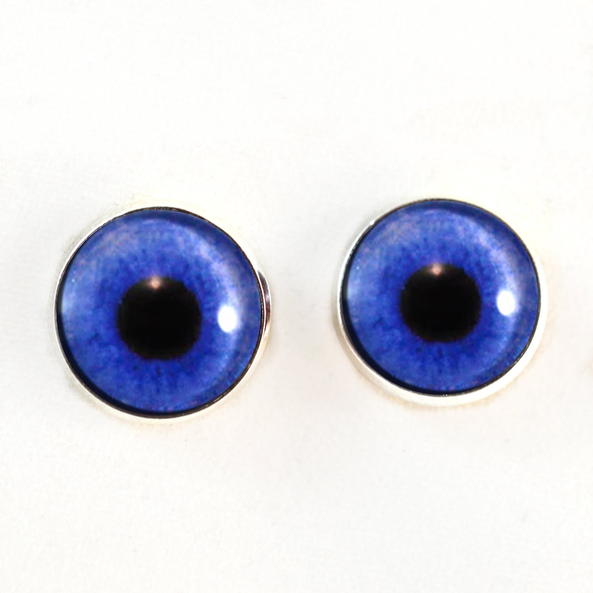 Blue Violet Zombie Sew-On Button Glass Eyes - Prismatic Fiber Arts