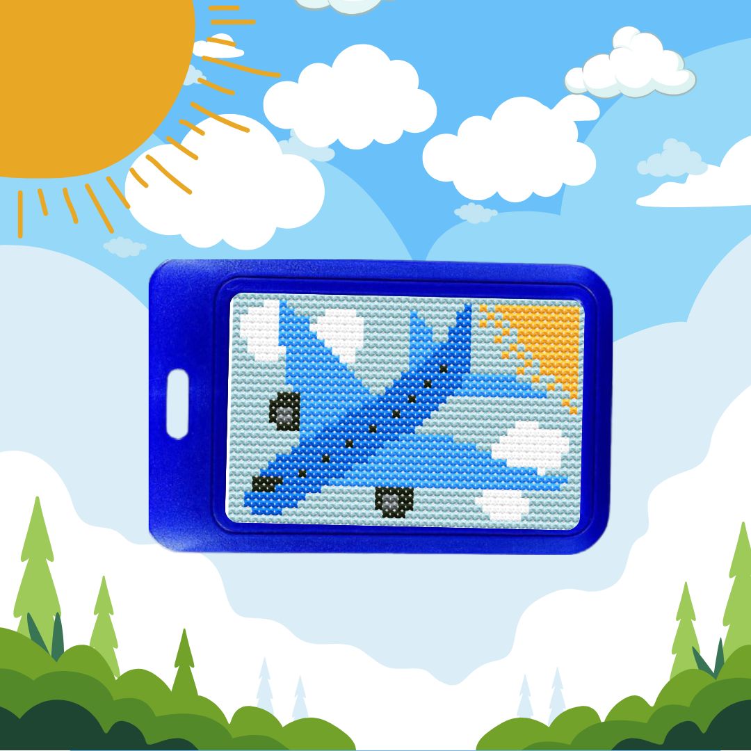 Blue Airplane Cross Stitch Kit - Prismatic Fiber Arts