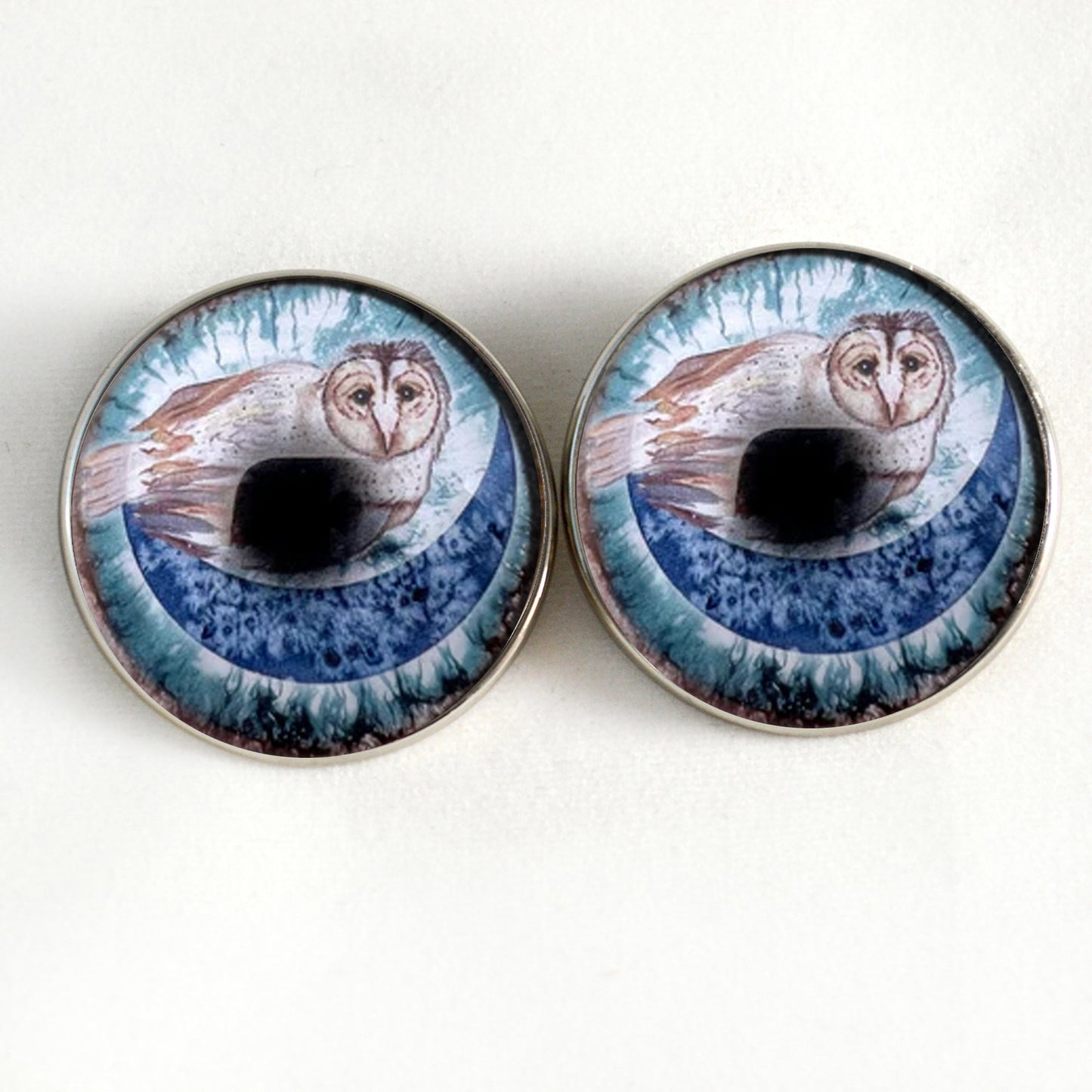 Boho Barn Owl Sew-On Button Glass Eyes - Prismatic Fiber Arts