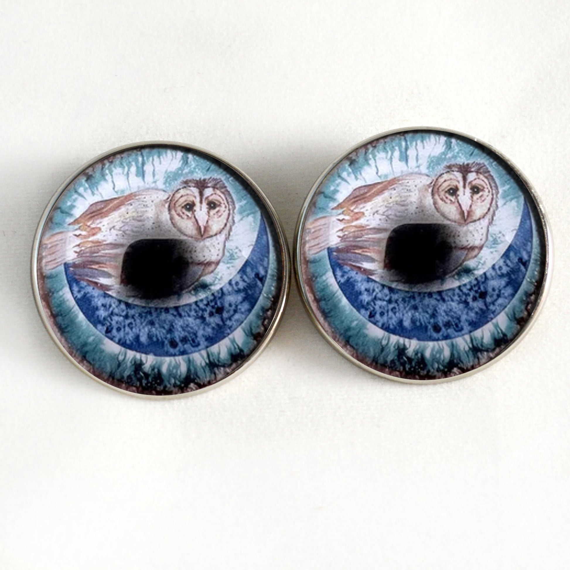 Boho Barn Owl Sew-On Button Glass Eyes - Prismatic Fiber Arts
