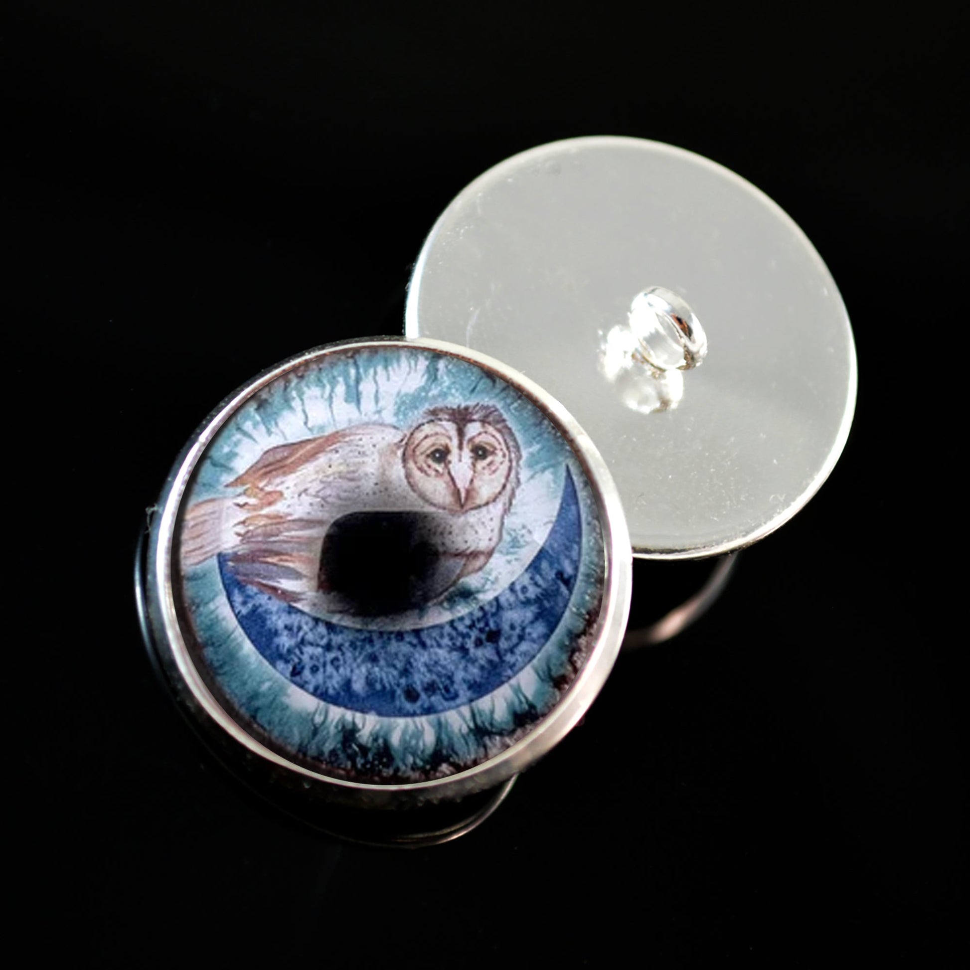 Boho Barn Owl Sew-On Button Glass Eyes - Prismatic Fiber Arts