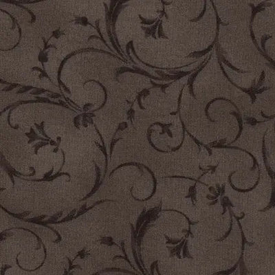 Brown Mushroom Elegant Scroll Cotton Wideback Fabric per yard - Prismatic Fiber Arts